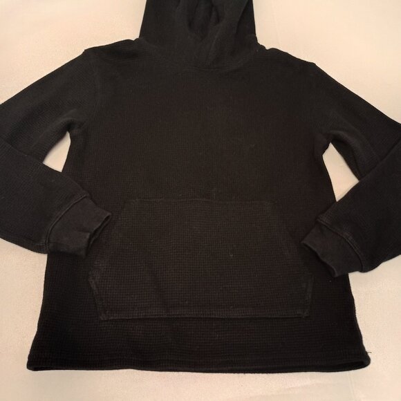 H&M Boys Black Waffle Hoodie Kangaroo Pocket Size 8 Excellent Condition - Picture 4 of 15
